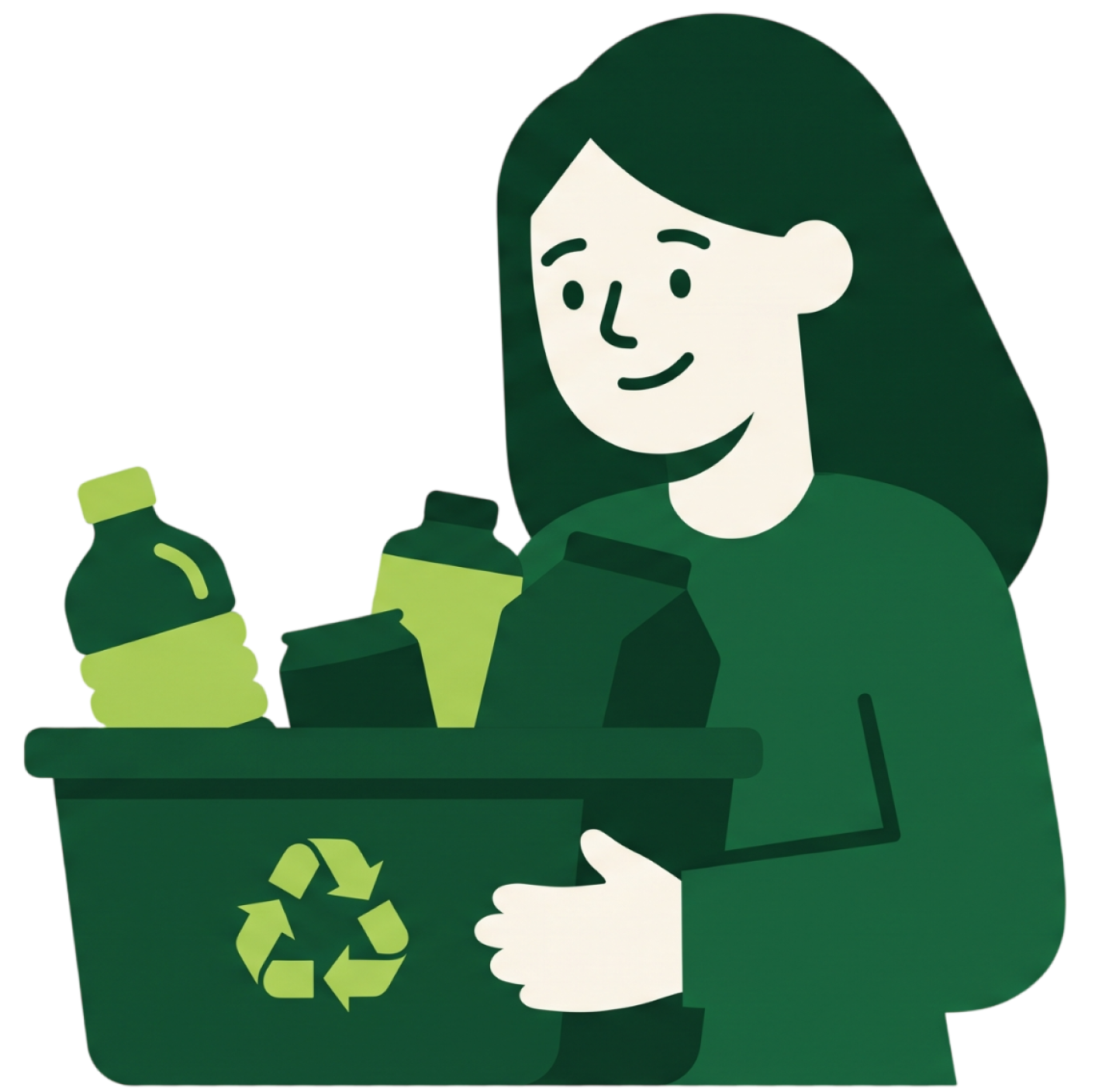 Student holding recycling box